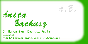 anita bachusz business card